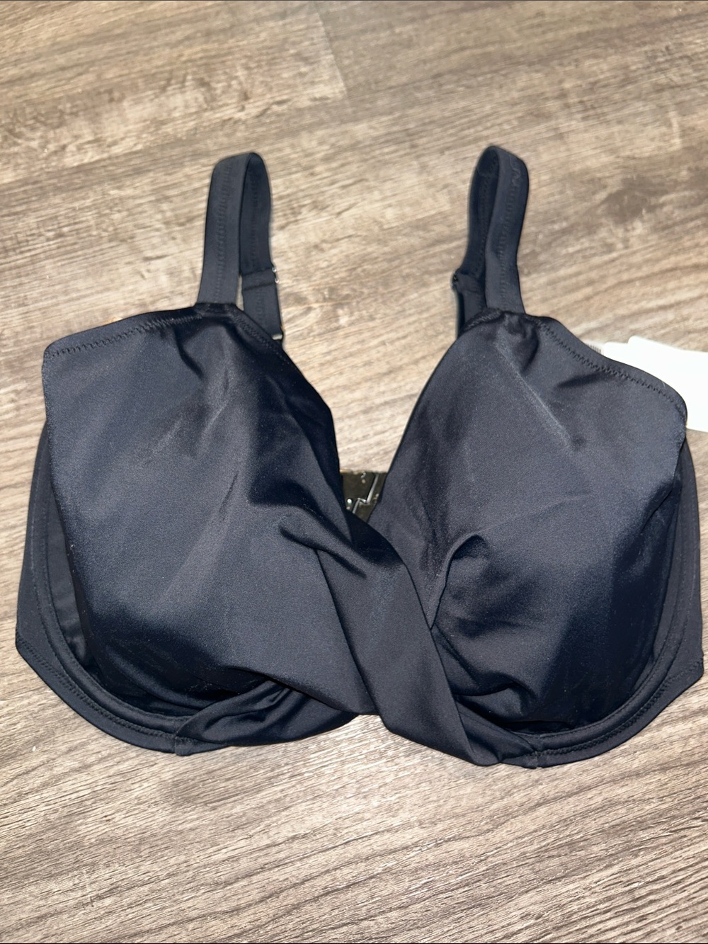 NWT Elomi Plain Sailing Black Plunge Bikini Top 36K Underwire Swim Top